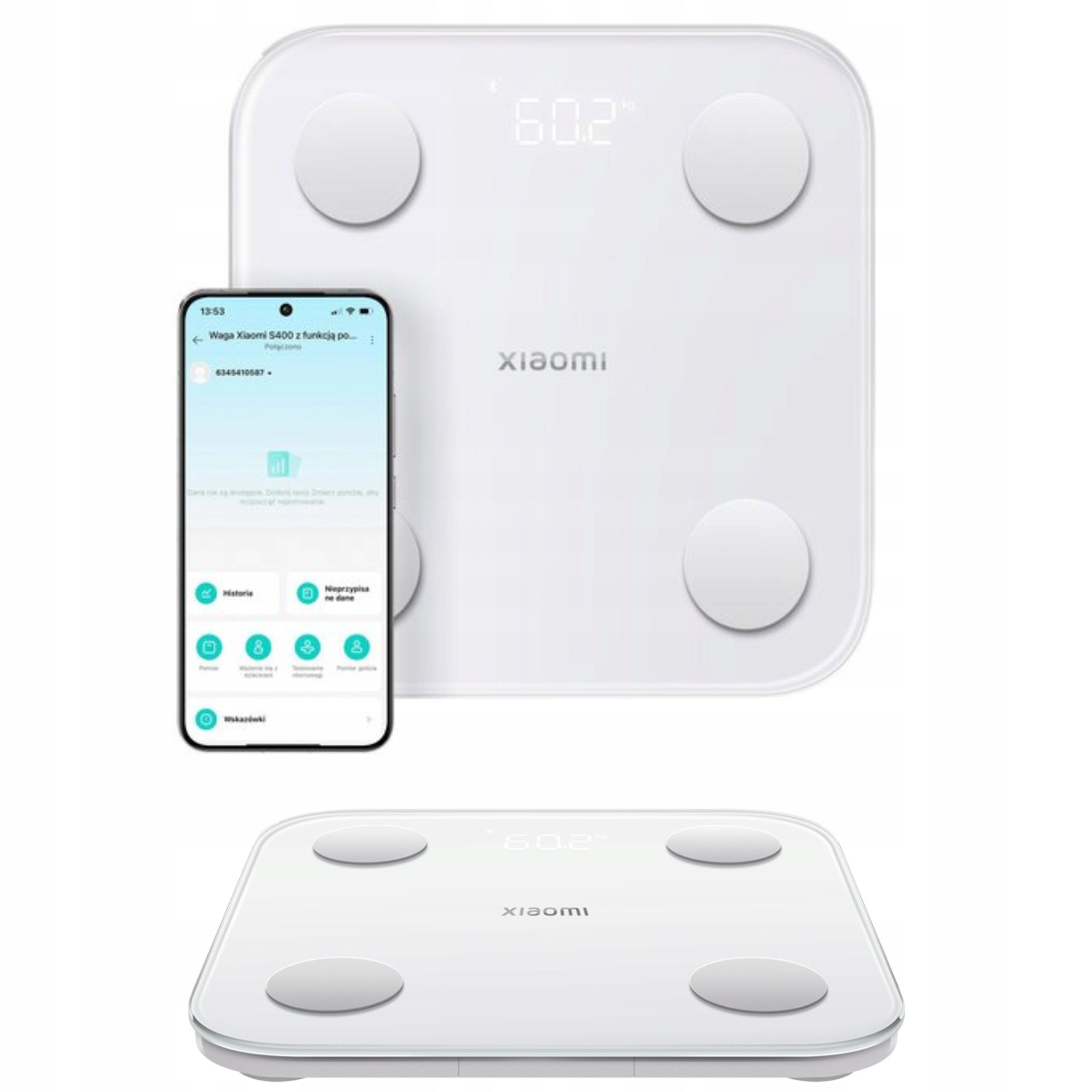 Electronic bathroom scale up to 150kg analytical White