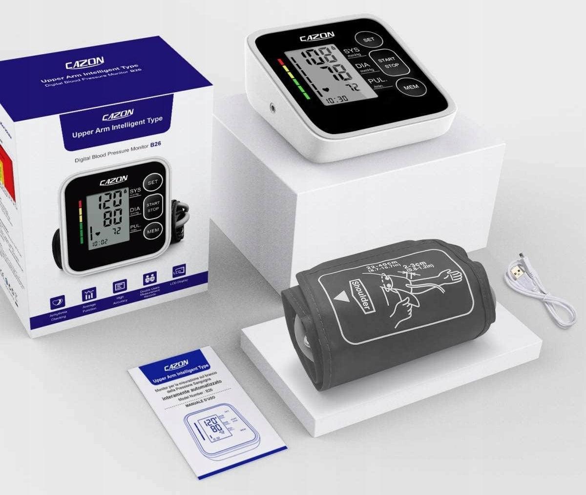 Electronic blood pressure monitor Cazon B26 LARGE SCREEN CUFF 22-42 cm Medical device no