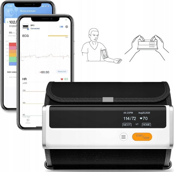 Electronic blood pressure monitor with Bluetooth and ECG wireless