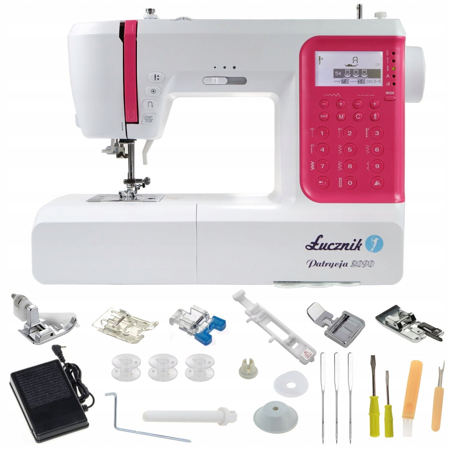Electronic home sewing machine Patrycja 2090 198 stitch number letter