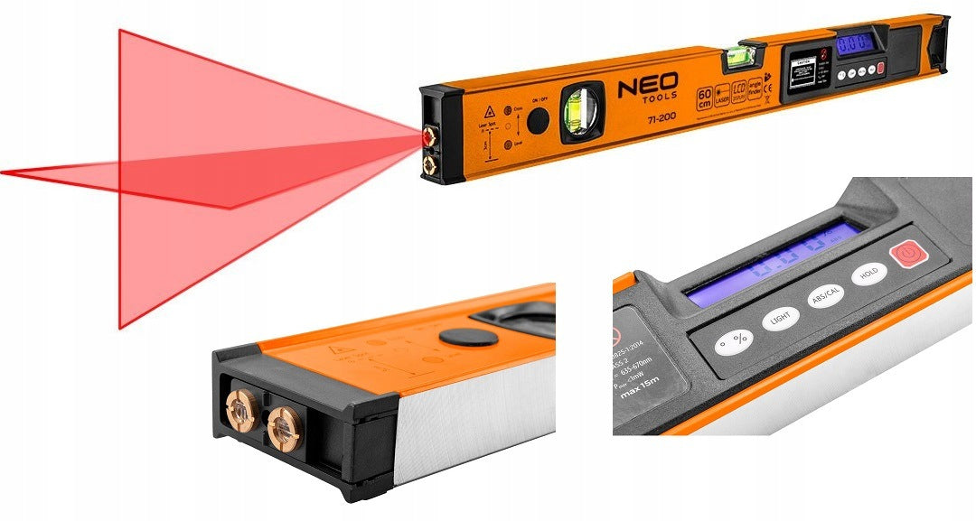 Electronic level NEO 71-200 60 cm LCD with laser