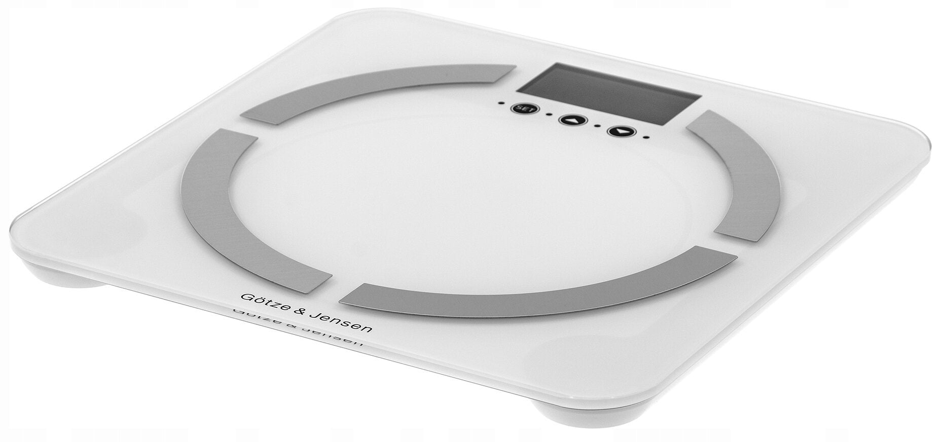 Electronic scale GÖTZE & JENSEN BS502W Glass White Additional features measuring muscle mass water level measurement