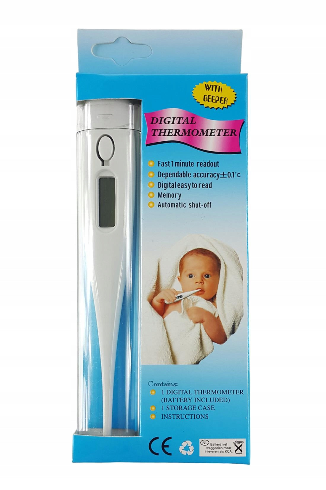 Electronic thermometer with LCD display under the arm Packaging status original