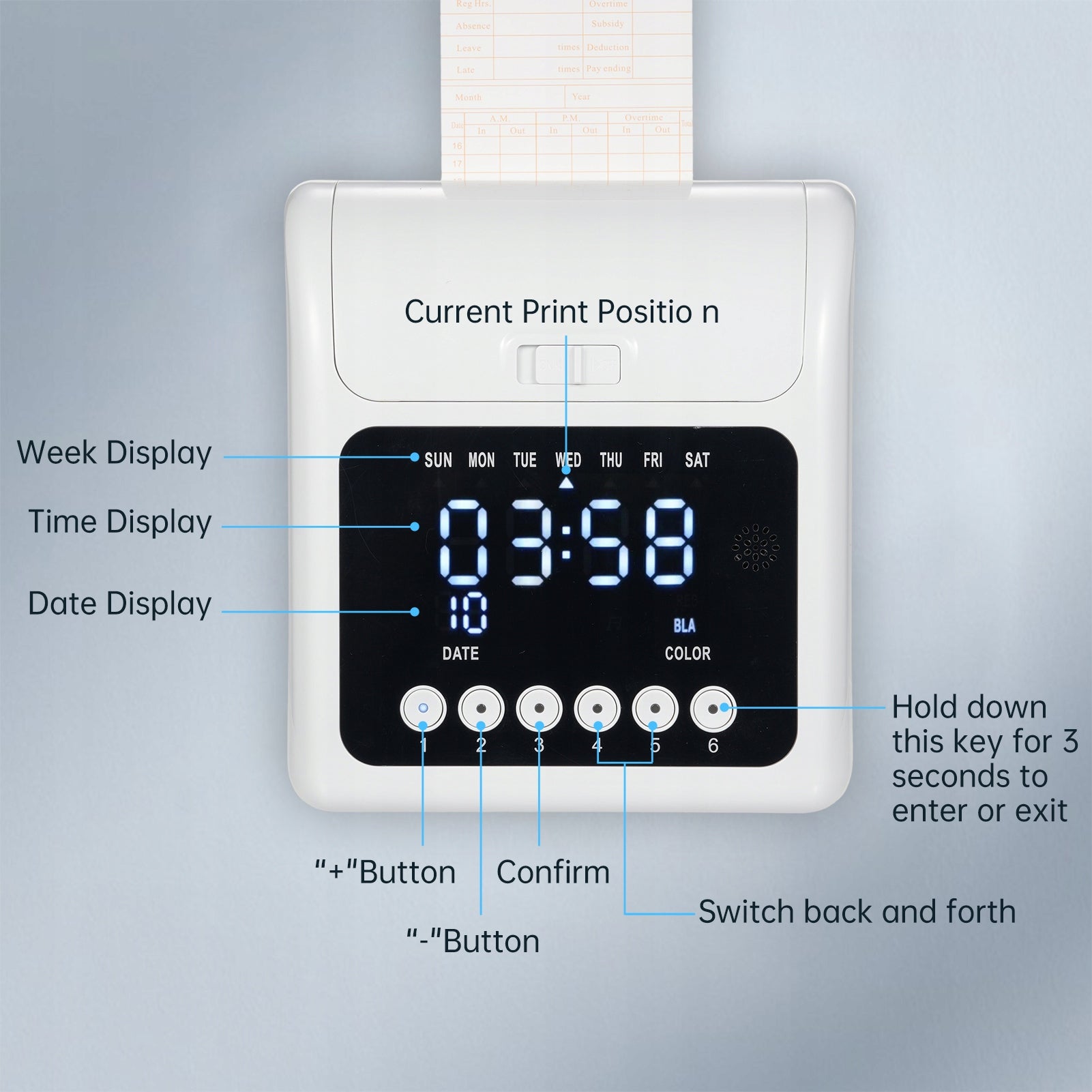 Electronic time clock with additional time cards 100pcs 2 P6 Brand no brand