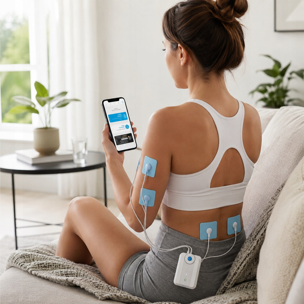 Electrostimulator Bluetens Duo Sport EMS TENS With Accessories Pouch USB Cable Packaging status original