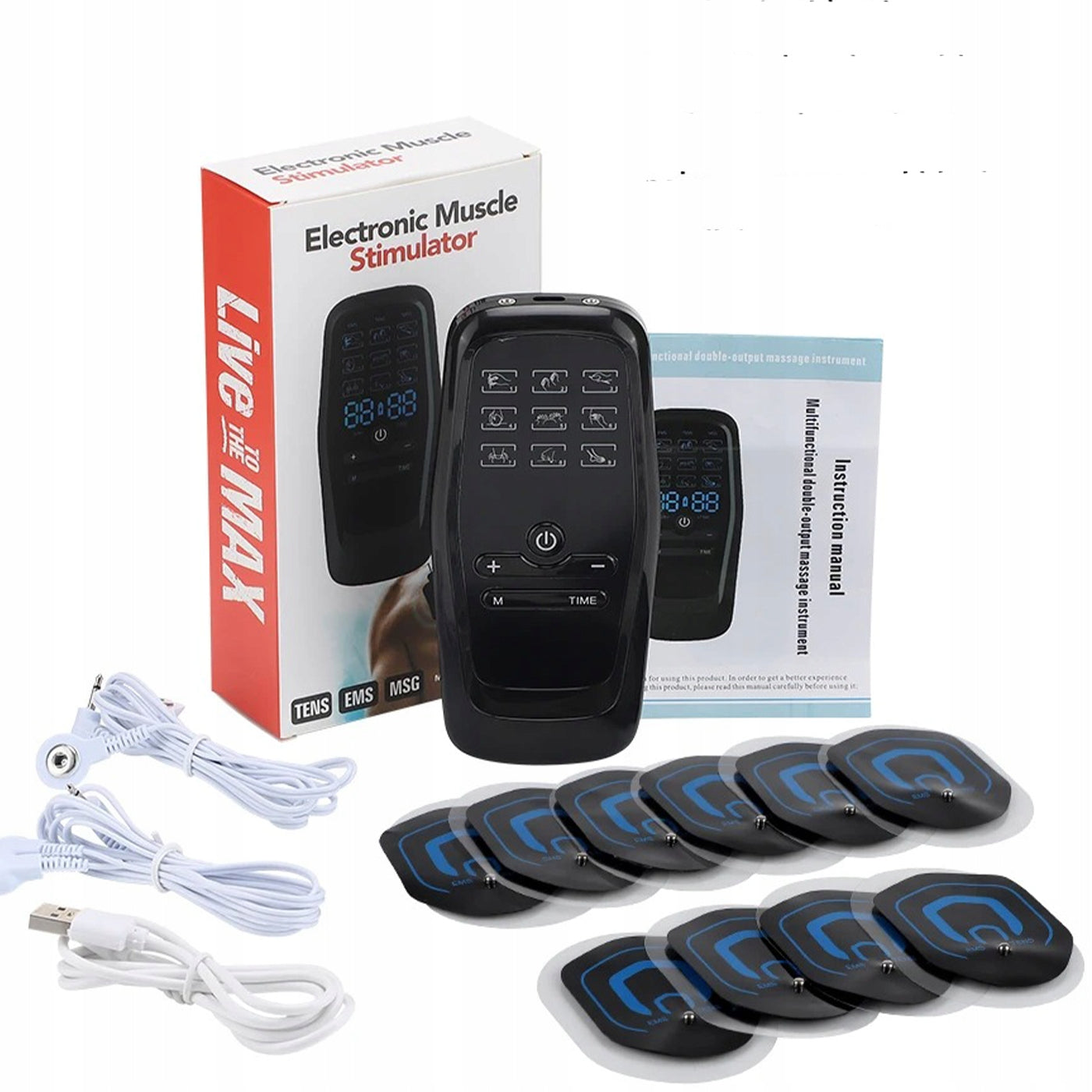Electrostimulator TENS EMS NMES Massager 18 Modes 30 Levels Gym spor Packaging status original