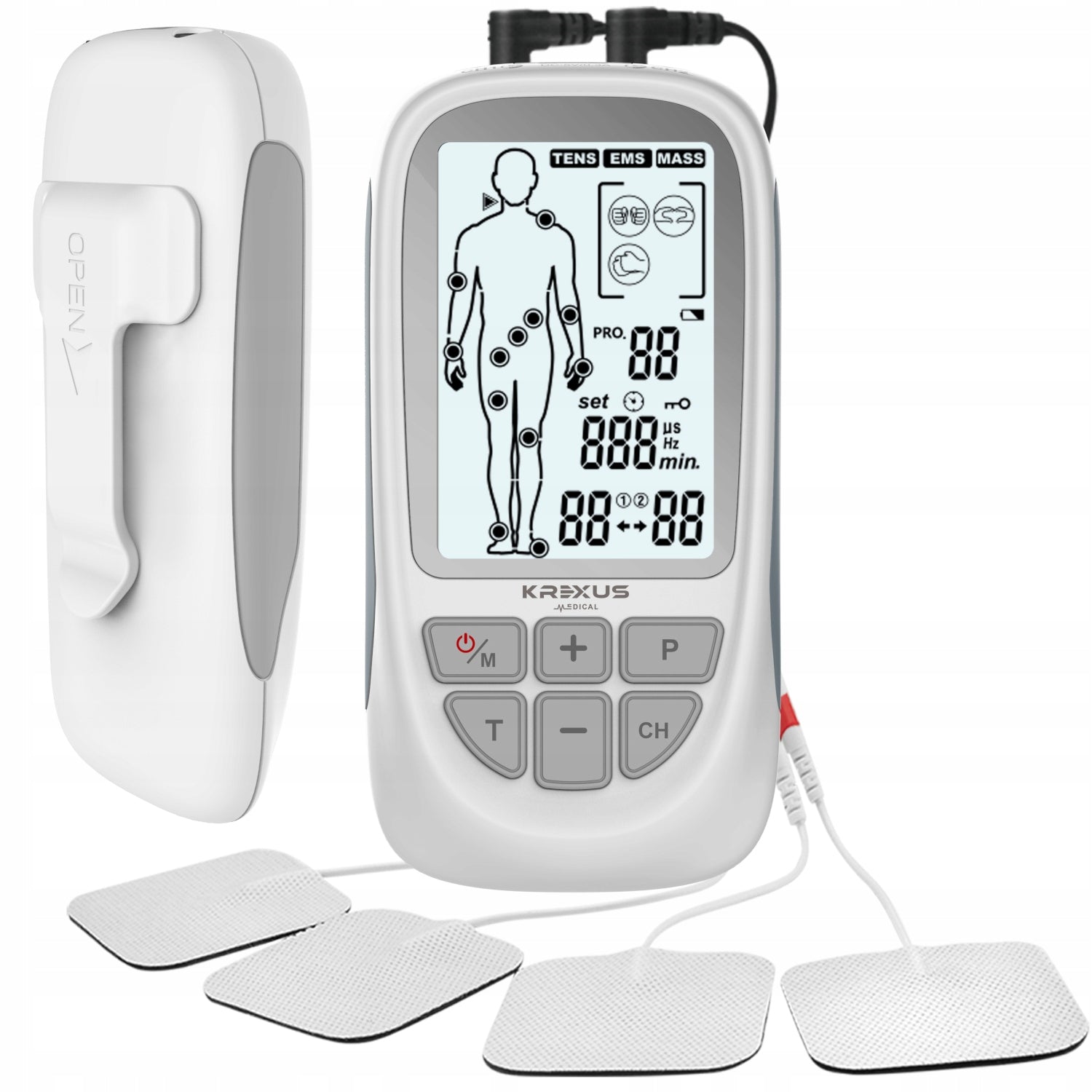 Electrostimulator TENS EMS Nerve Muscle Massager Krexus Medical 73 Prog