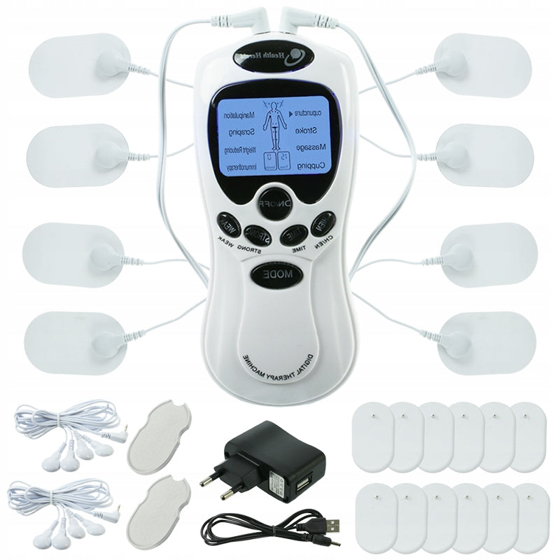 Electrostimulator TENS EMS nerve muscles 2 channels electrode set pads