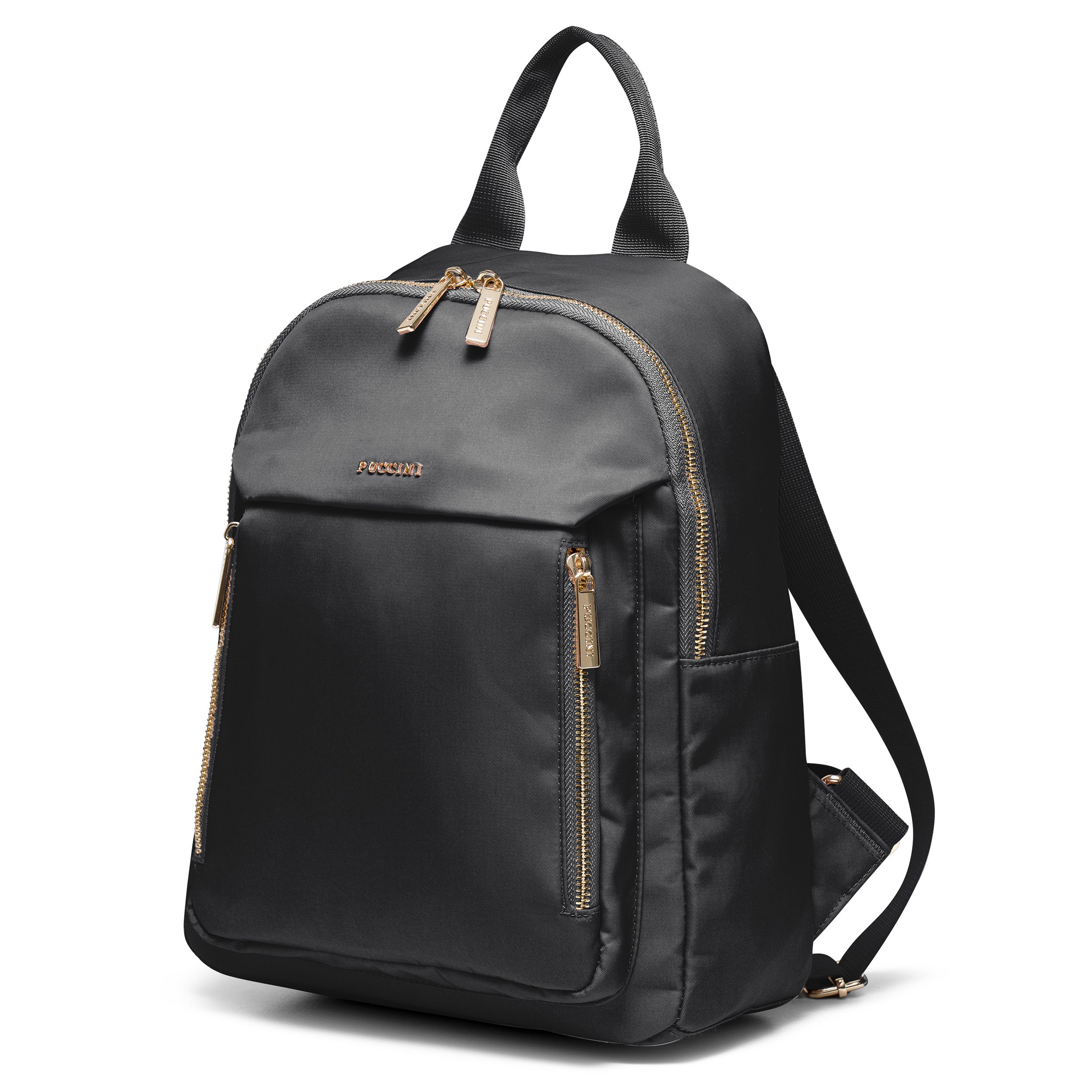Elegant Black Women's Backpack PUCCINI Lightweight Urban Comfortable Fashionable NEW