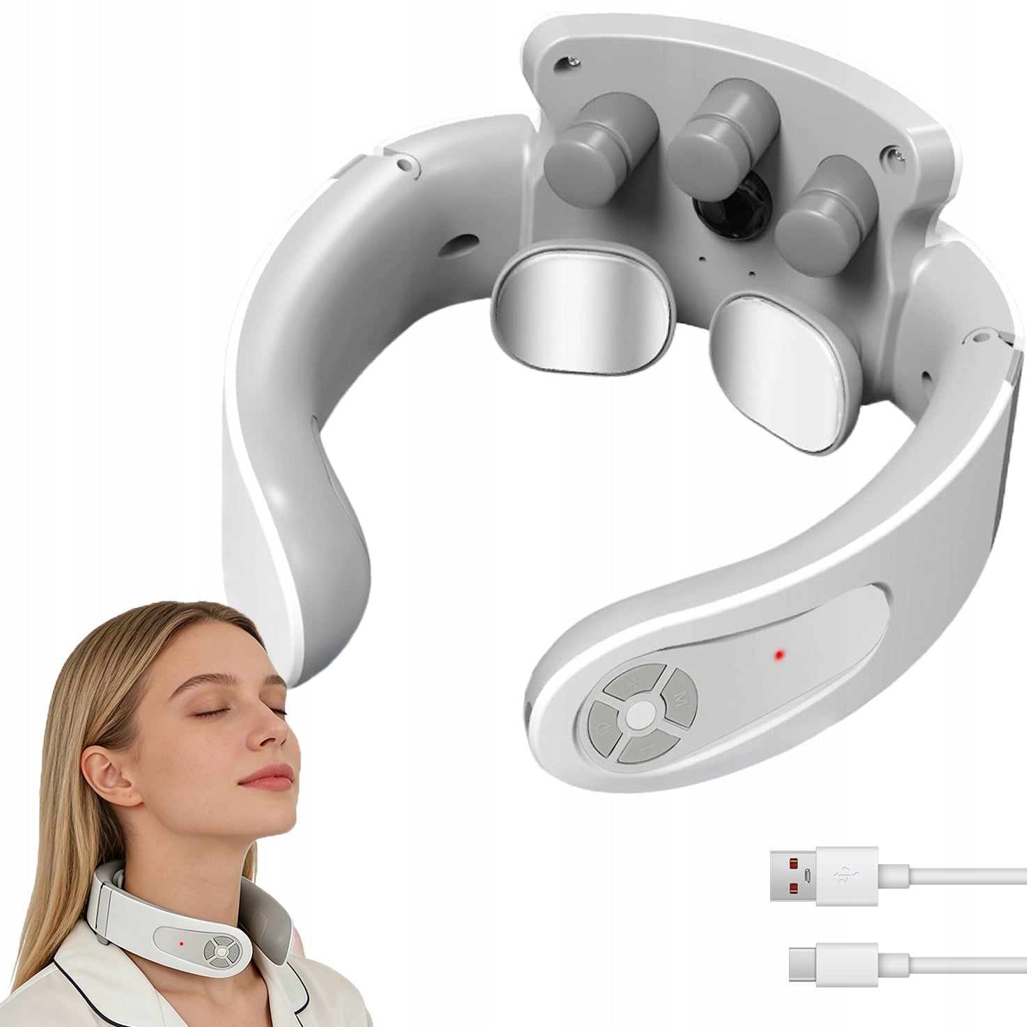 Elegant Shiatsu Electric Neck Massager with Warming Effect for Home, Office