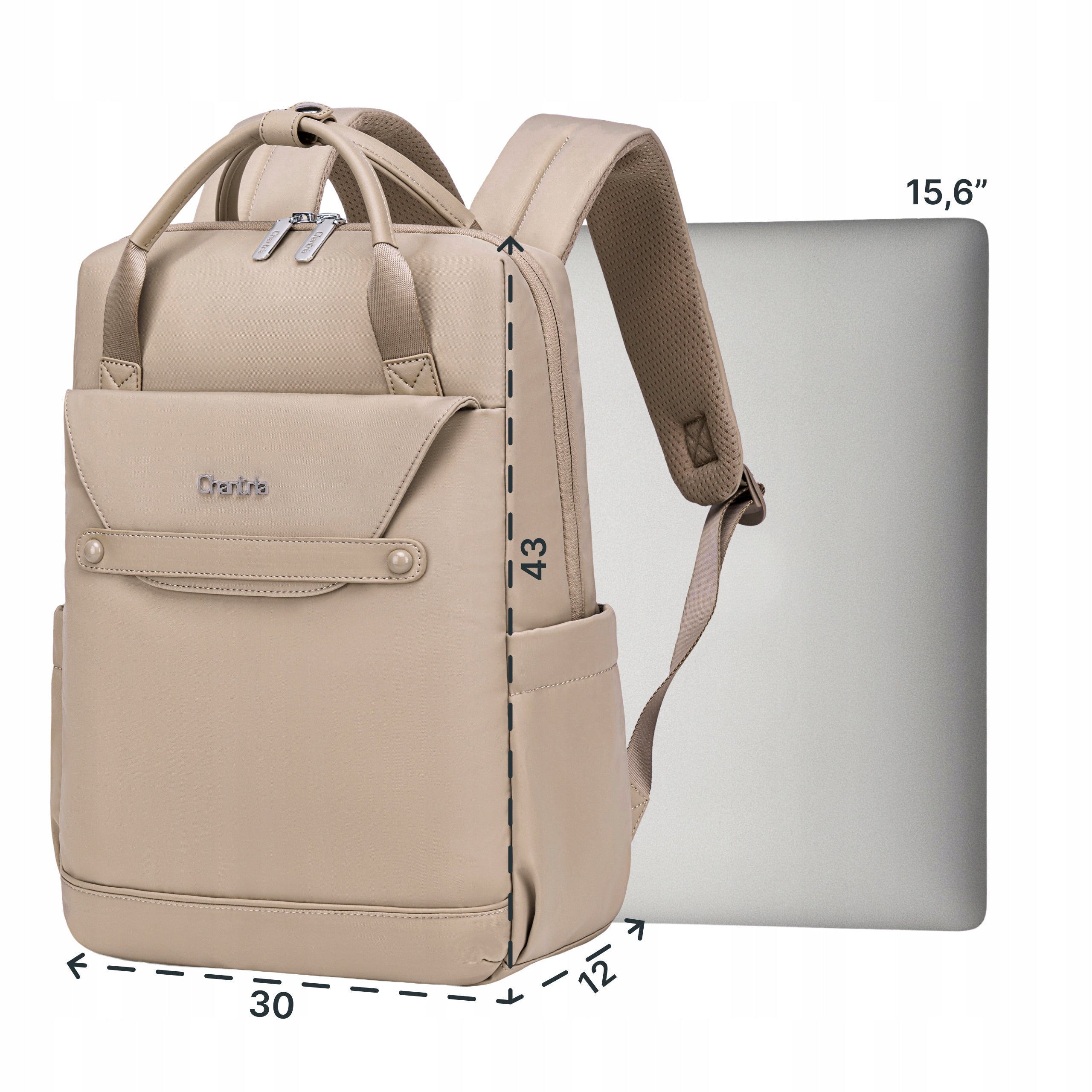 Elegant cream backpack for women business laptop 15,6 for work Manufacturer code 5907394585654
