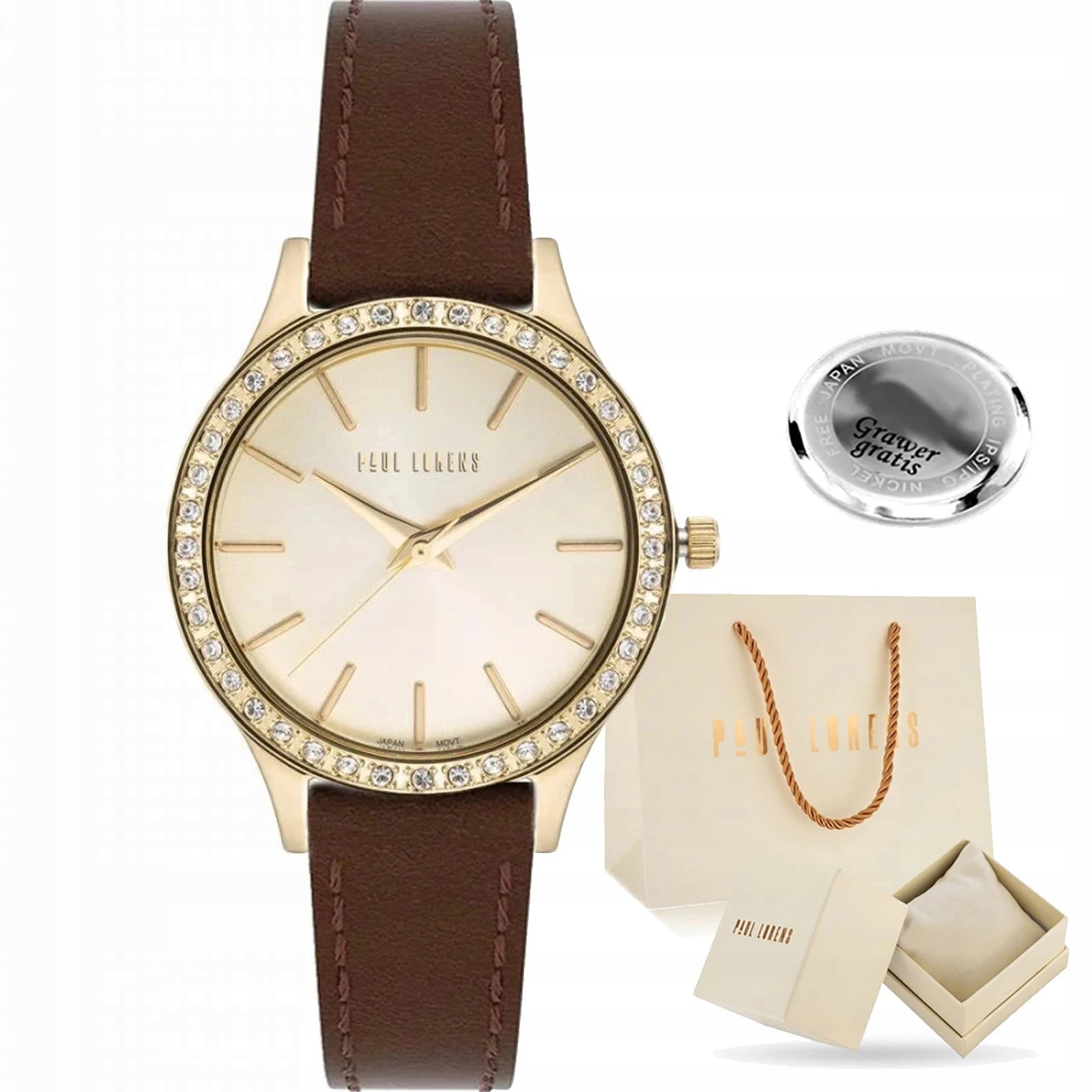 Elegant women's watch Paul Lorens TAYLOR with zircons + ENGRAVING