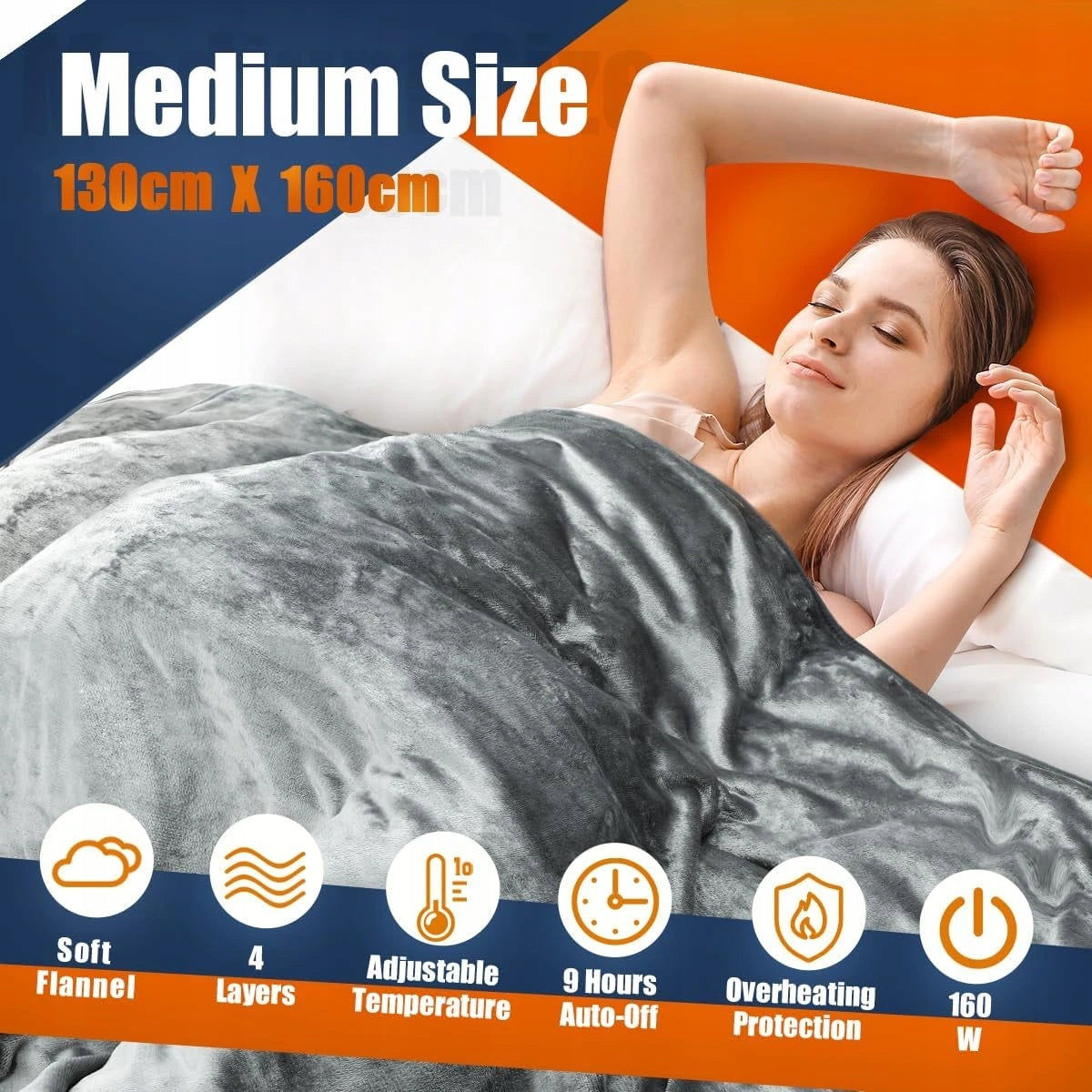 Elektrická vyhřívací deka 130×160 cm Medical device no
