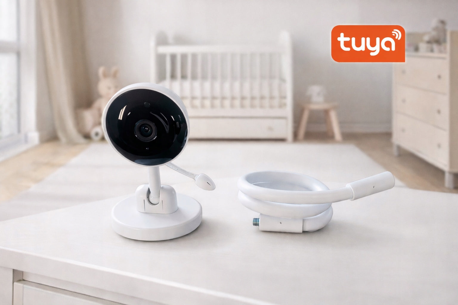 Elektroniczna niania WiFi TUYA Kamera obrotowa + 2 uchwyty HD