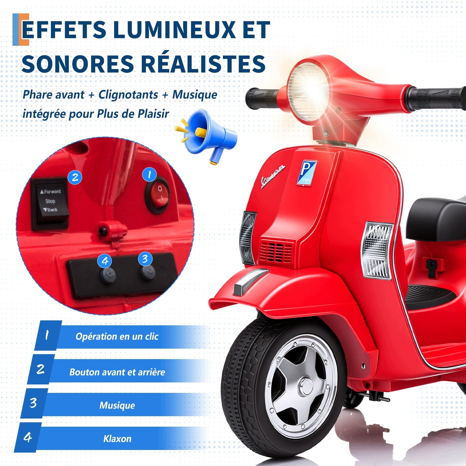 Elektryczny motocykl dla dzieci 6V,hulajnoga elektryczna dla dzieci wieku3+ Manufacturer code VELLKEYS