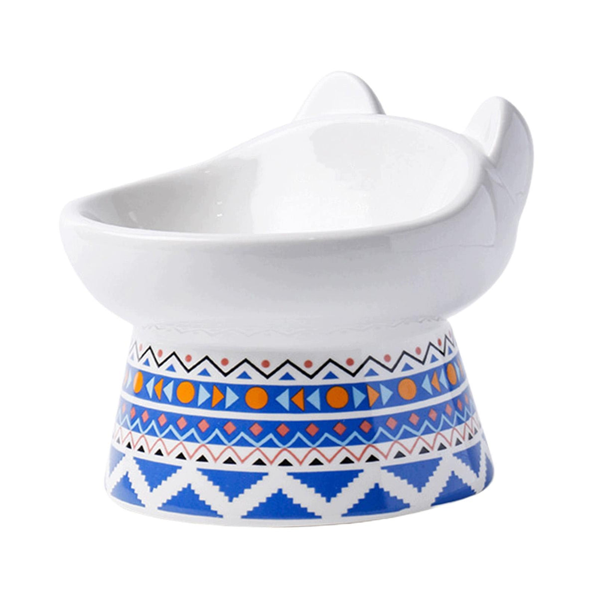 Elevated Bowl Container Smooth Surface Single Bowl for Cat Dog Ceramic Blue