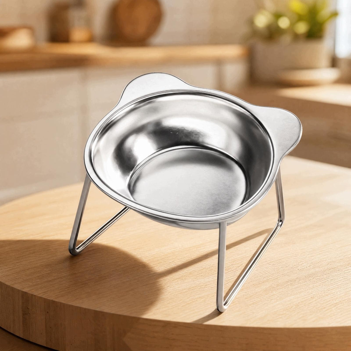 Elevated Cat Bowl Rust Resistant Feeding Station Stable for Packaging status original