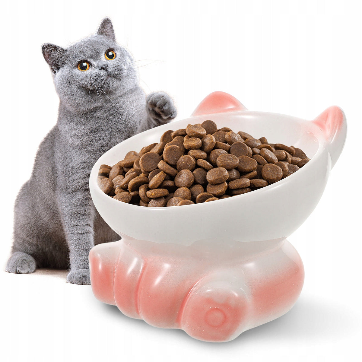 Elevated Ceramic Pet Bowl for Cats and Dogs with Stable Base Kind bowl stands
