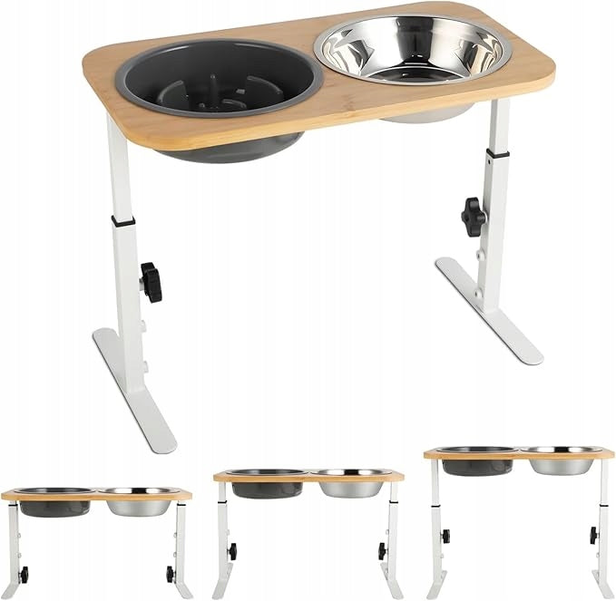 Elevated Dog Bowls, 3 Height Adjustable, Bowl 1200ml DEFECT