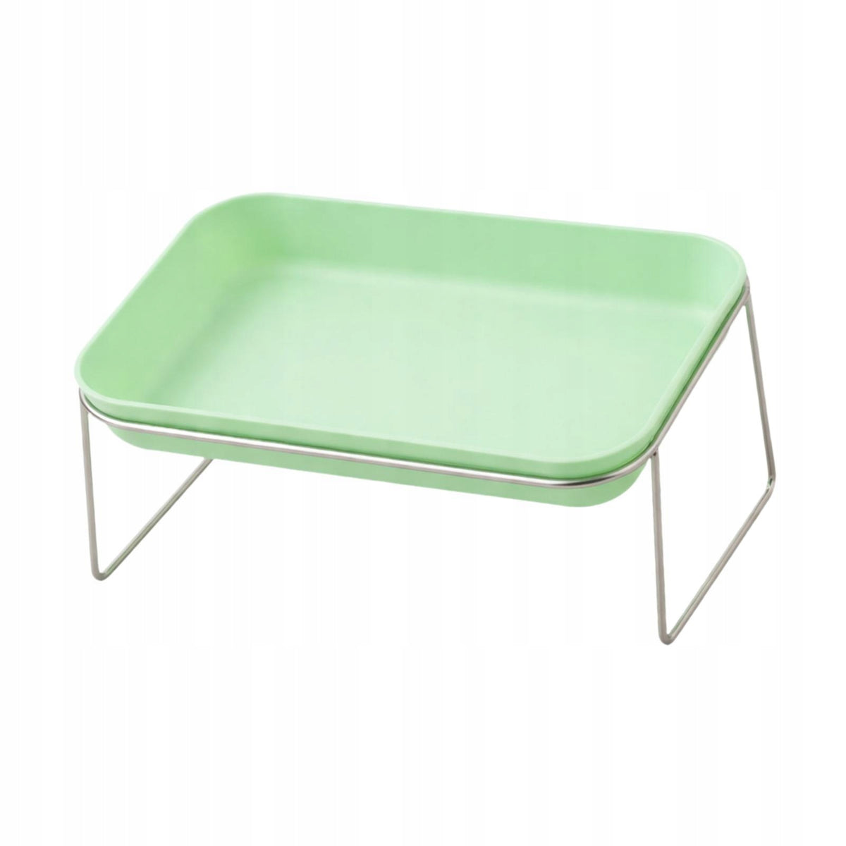 Elevated Pet Feeder Snack Container Spillproof Sturdy Elevated Dog Green