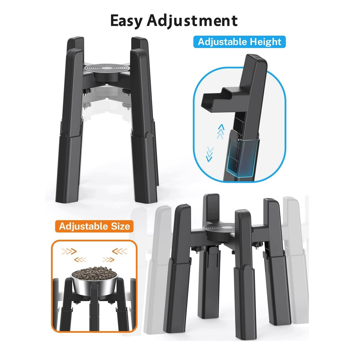 Elevated bowl stand - with RVS - for dogs - non-slip Manufacturer code B0D7M9PP94