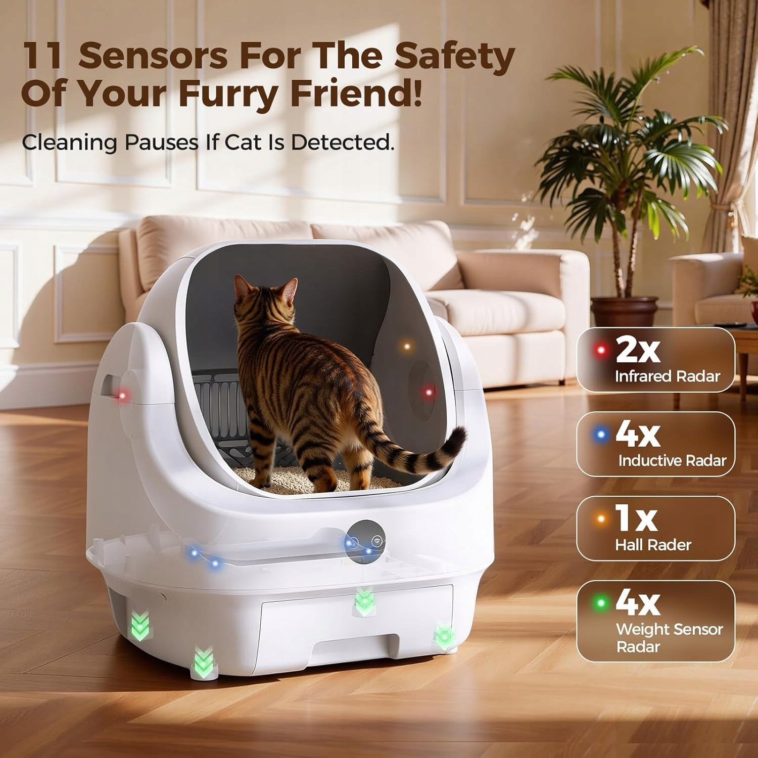Ellenpent Automatic Cat Cuvette WiFi APP Self-Cleaning Large Trade name Ellenpent