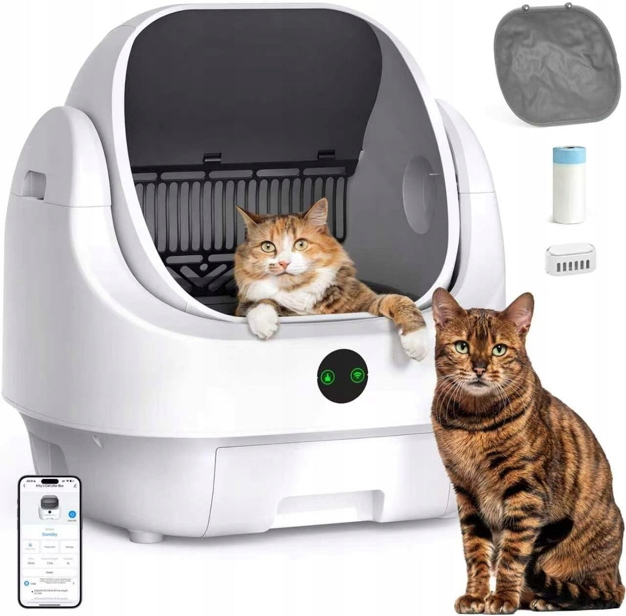 Ellenpent Automatic Cat Cuvette WiFi APP Self-Cleaning Large