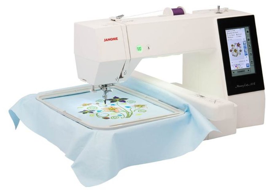 Embroidery machine Janome MC500e + Freebies + Tamborek Re20b 200x280mm Model MC 500E
