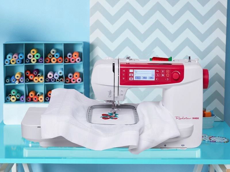 Embroidery machine and sewing machine Redstar H400 + FREEBIE Dominant color white