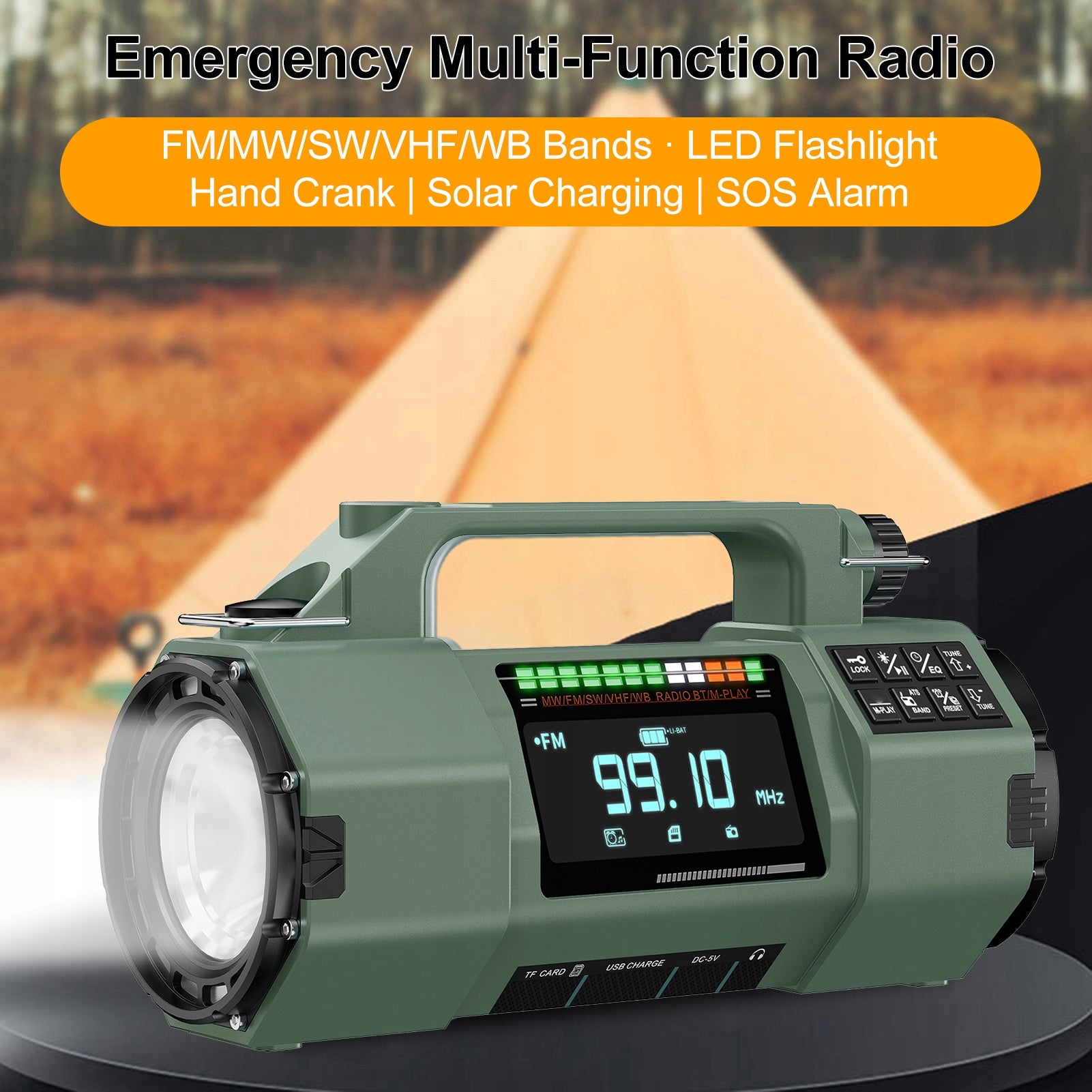 Emergency Hand Crank Radio for Solar Energy, Multi-Band Receiver Brand no brand