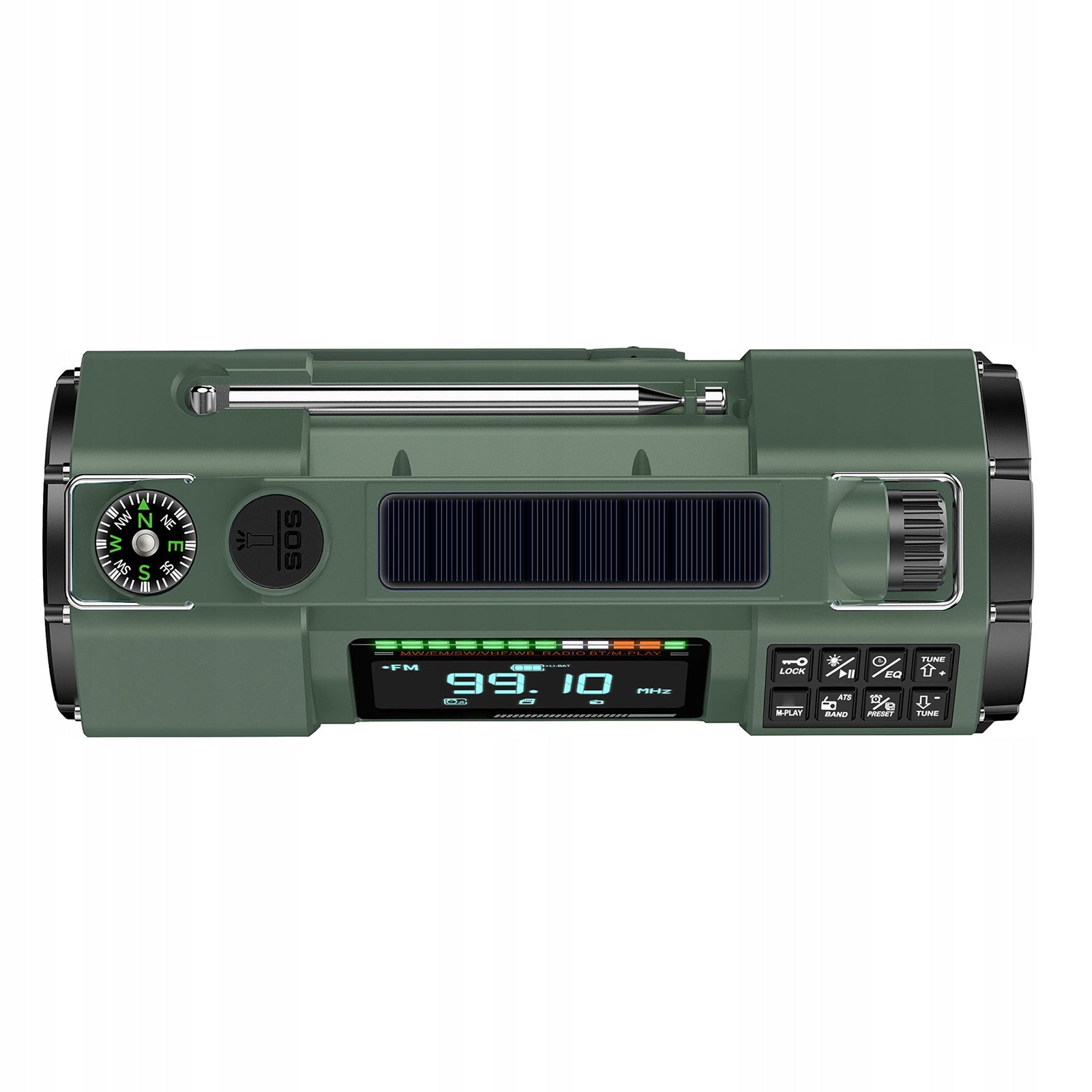 Emergency Hand Crank Radio for Solar Energy, Multi-Band Receiver