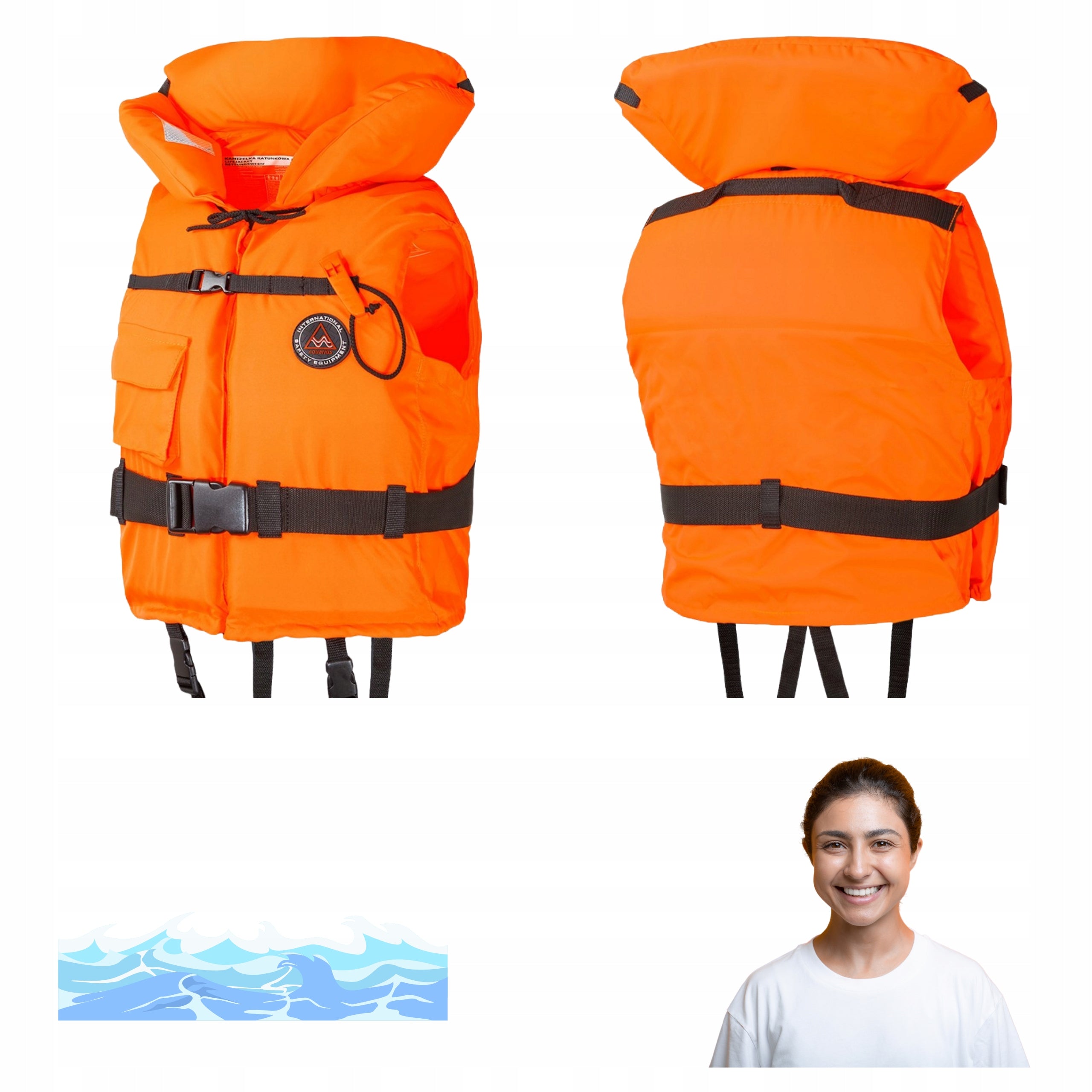 Emergency Vest Aquarius 100N L CE Safe Solid for Family Boat