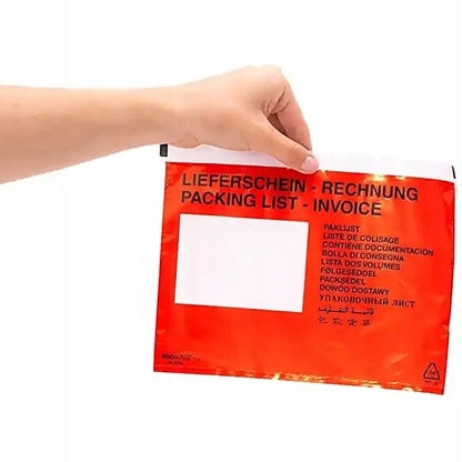Emerson C6 transparent red courier envelopes (1000)