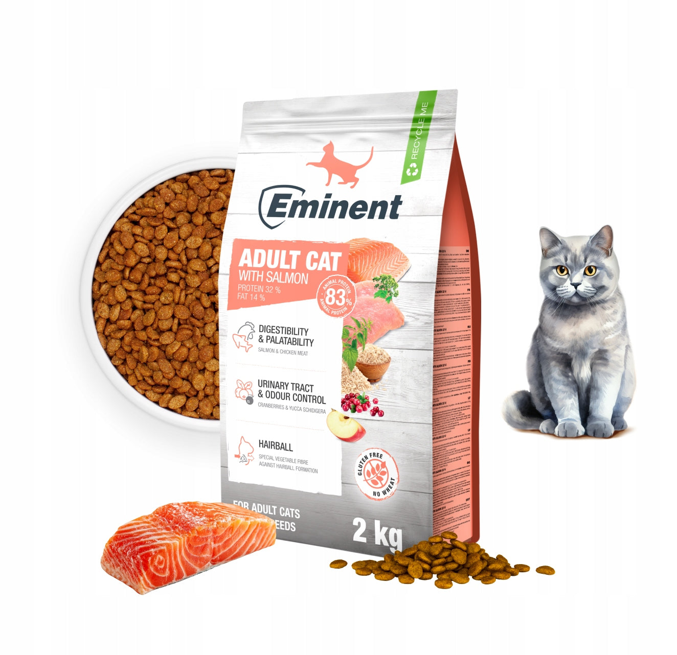 Eminent Cat Adult Salmon Gluten Free Adult Cat Food Salmon 2kg