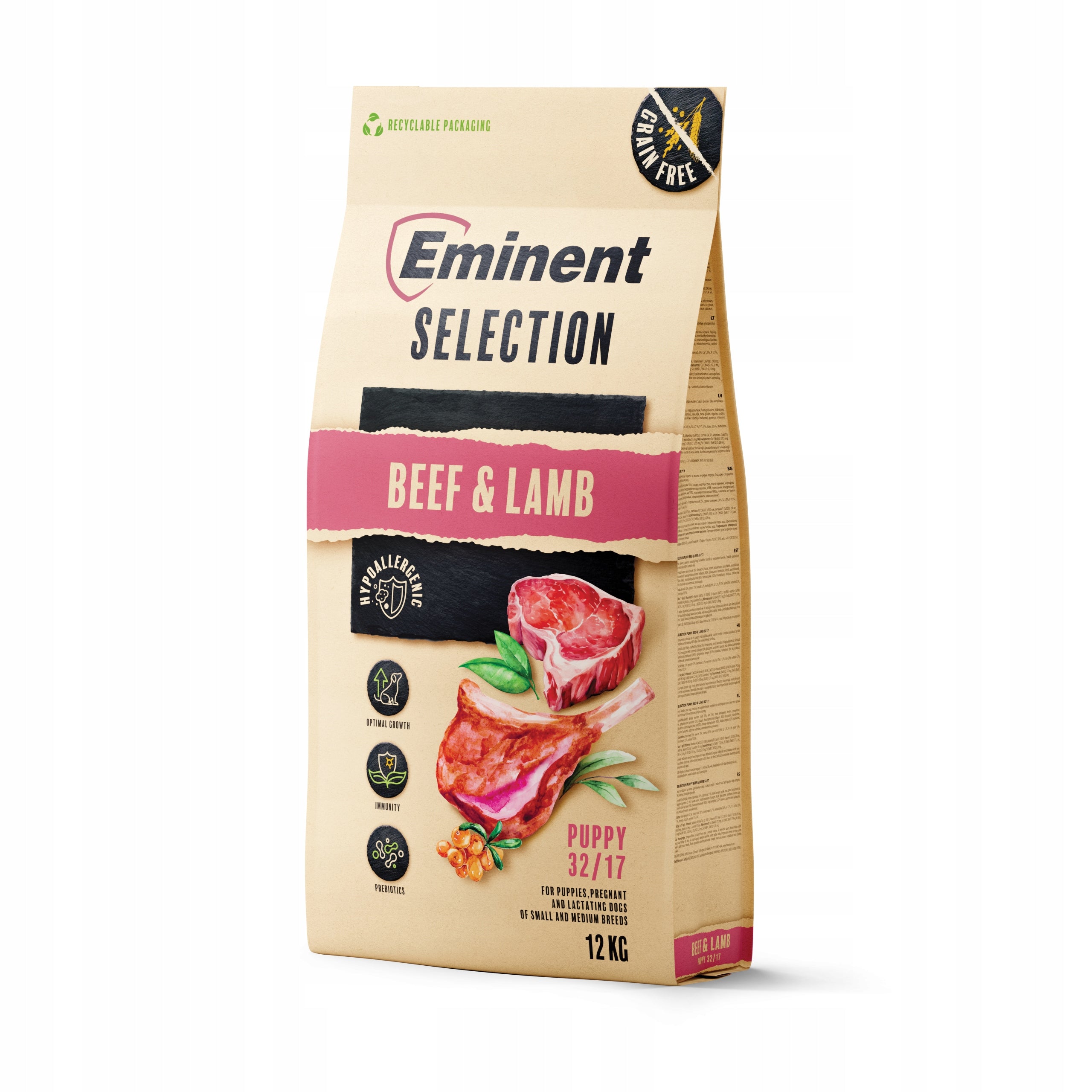 Eminent SELECTION Grain Free Puppy Beef&Lamb 32/17 12kg beef with lamb