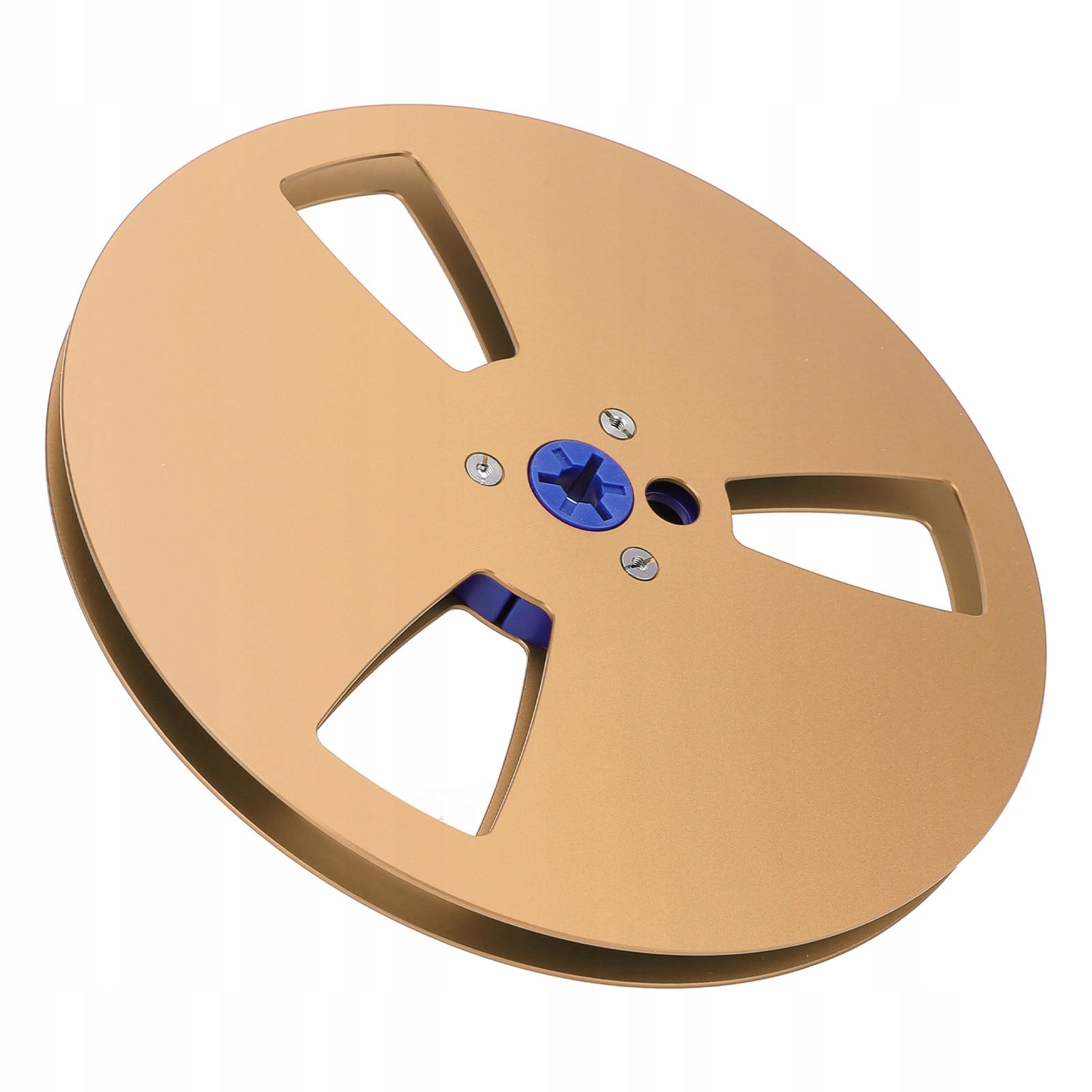 Empty spool with tape, 1/4 7 inch part of thin 3 hole opening machine