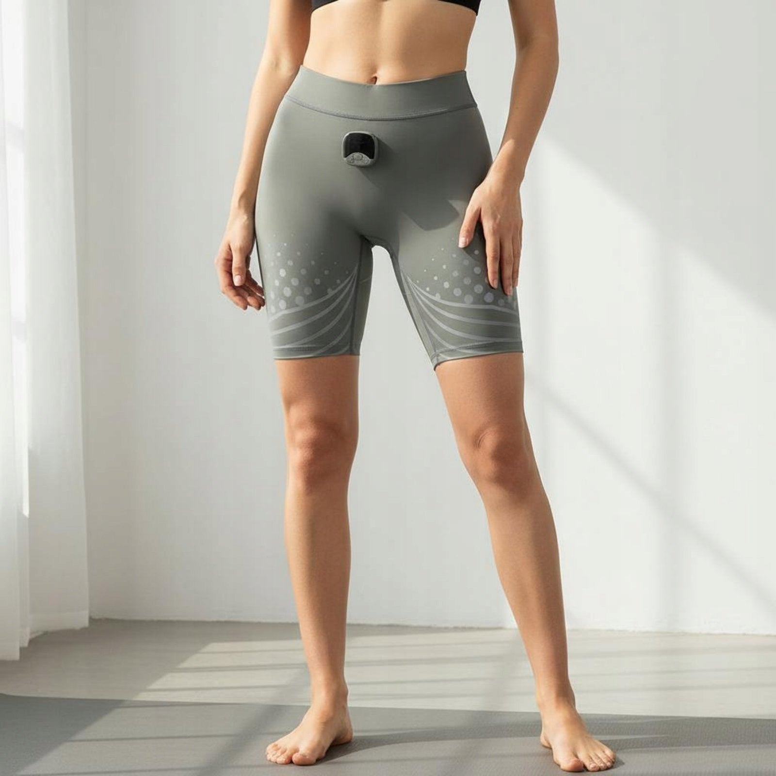 Ems Hip Massager Portable Muscle Device Electric Glute Shaping Gray Chinese Model as described