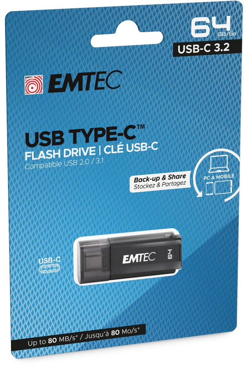 Emtec Pendrive 64 GB USB-C 3.2 black