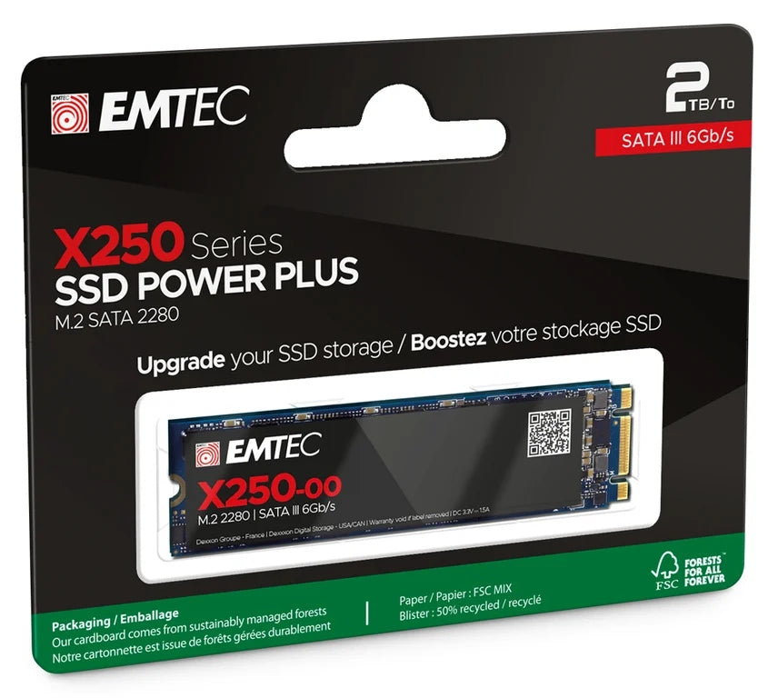 Emtec X250 2 TB M.2 Serial ATA III 3D NAND Model ECSSD2TX250