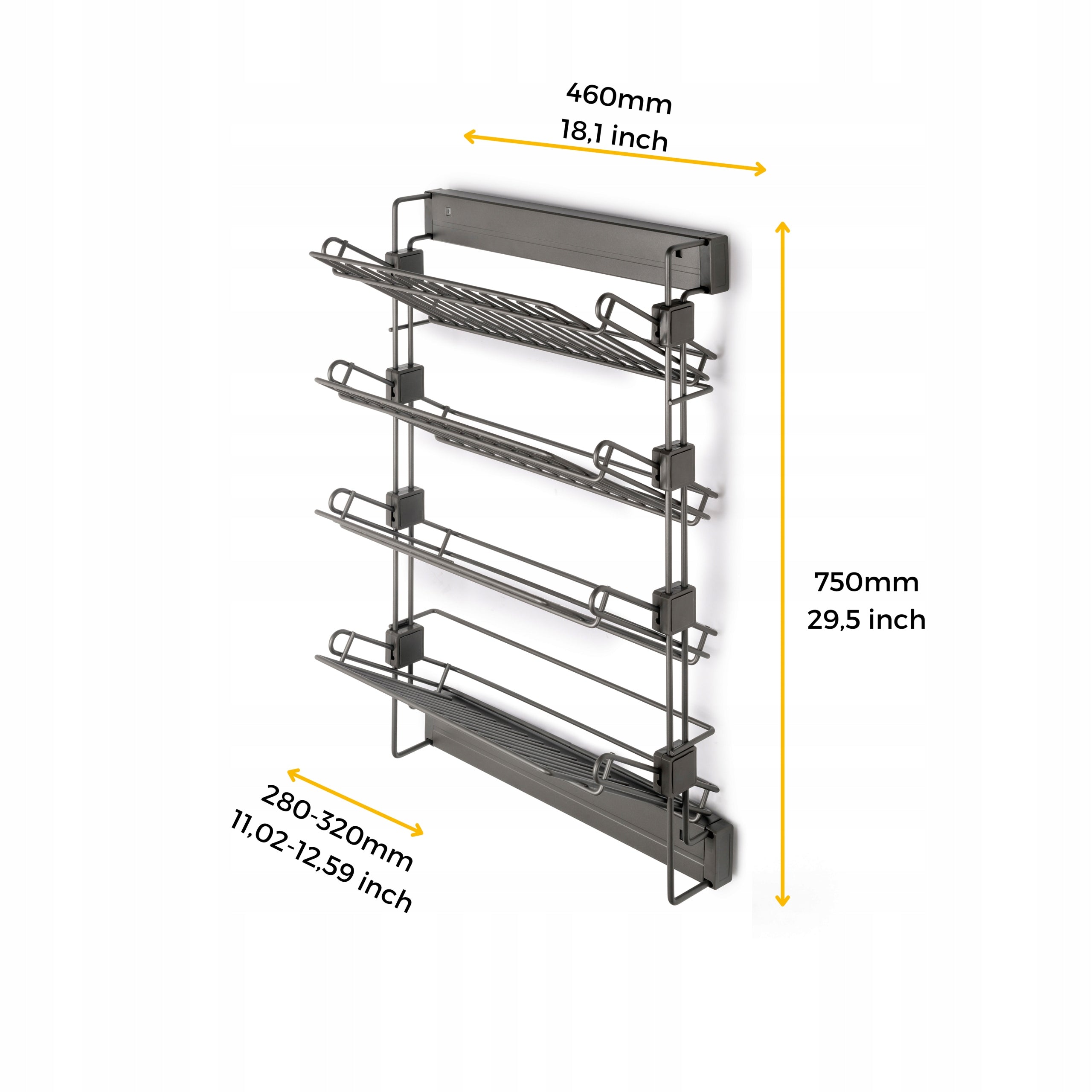 Emuca Retractable Shoe Shelf for Quartz Closet and Walk-in Wardrobe, Right Name Quartz