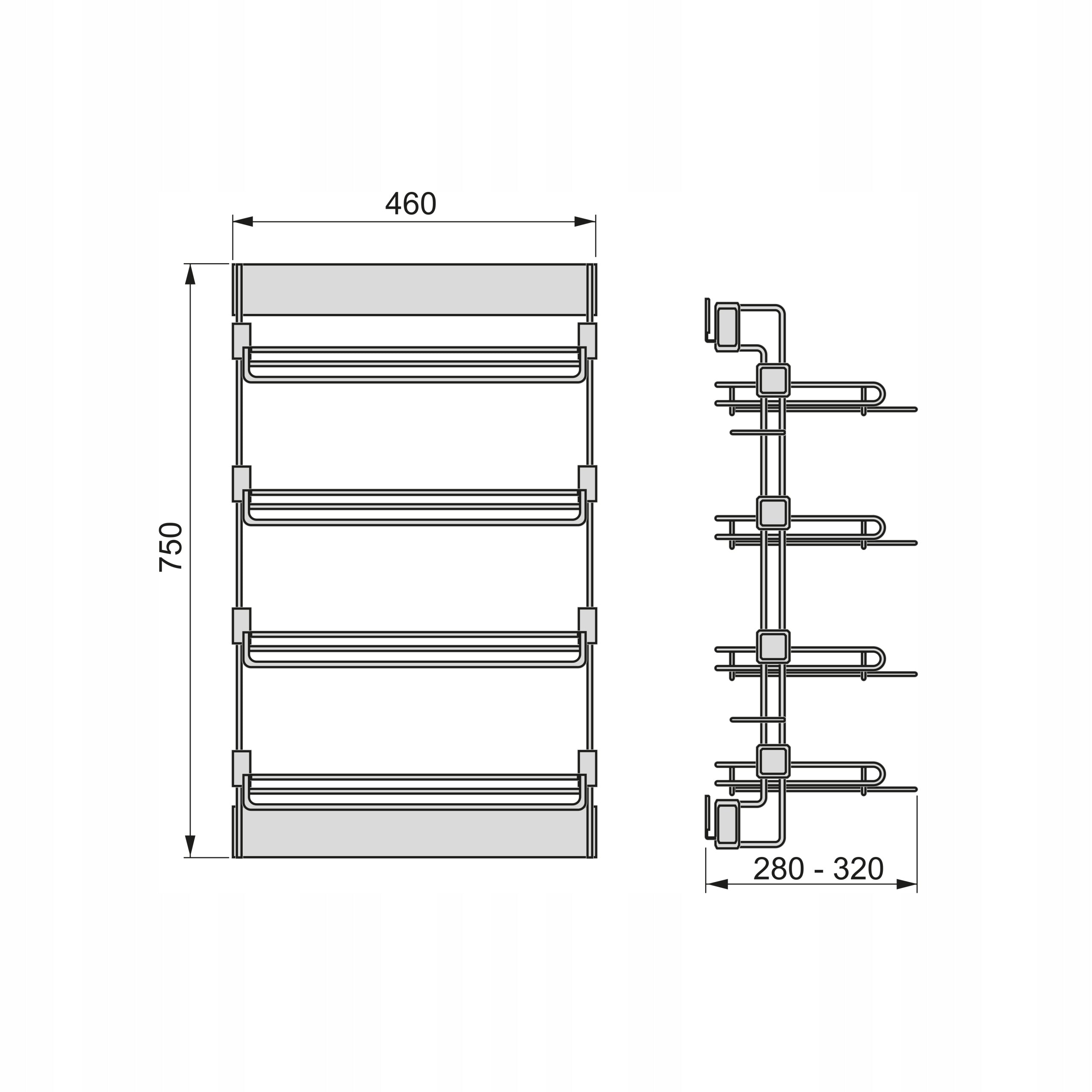 Emuca Retractable Shoe Shelf for Quartz Closet and Walk-in Wardrobe, Right Number of pieces 1 pcs