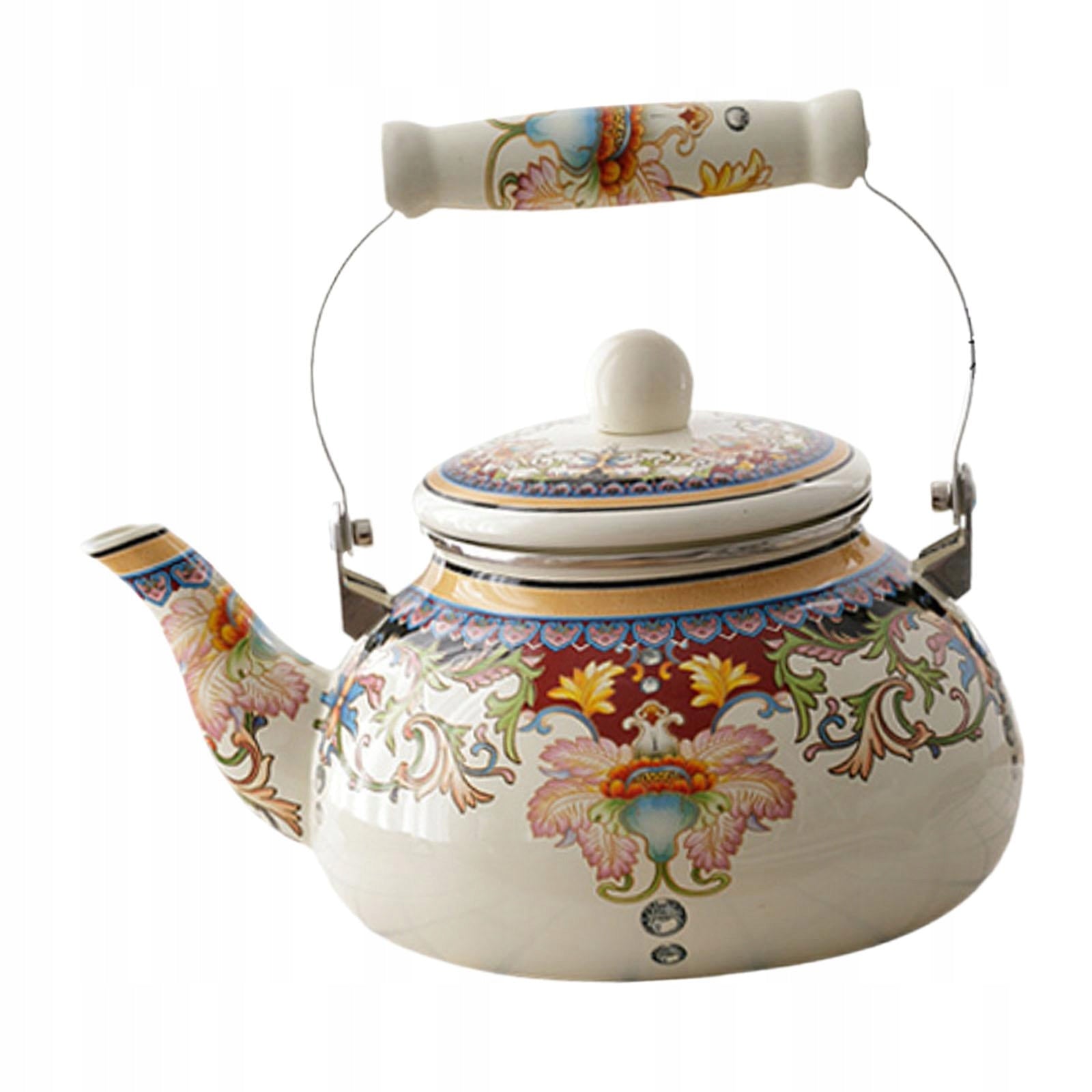 Enamel Tea Kettle Heat Resistant Multifunctional Water Kettle for Style E