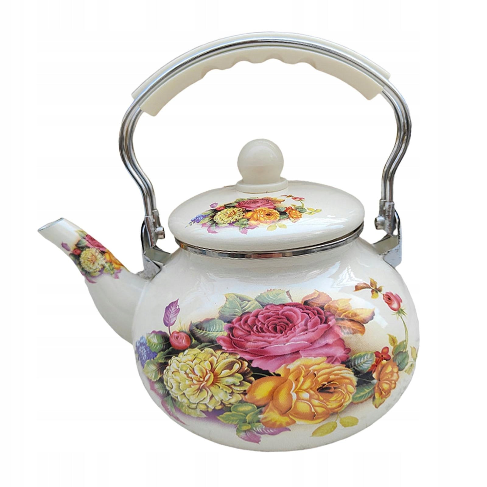 Enamel Tea Kettle with Handle Large Capacity Water Pitcher for Style F