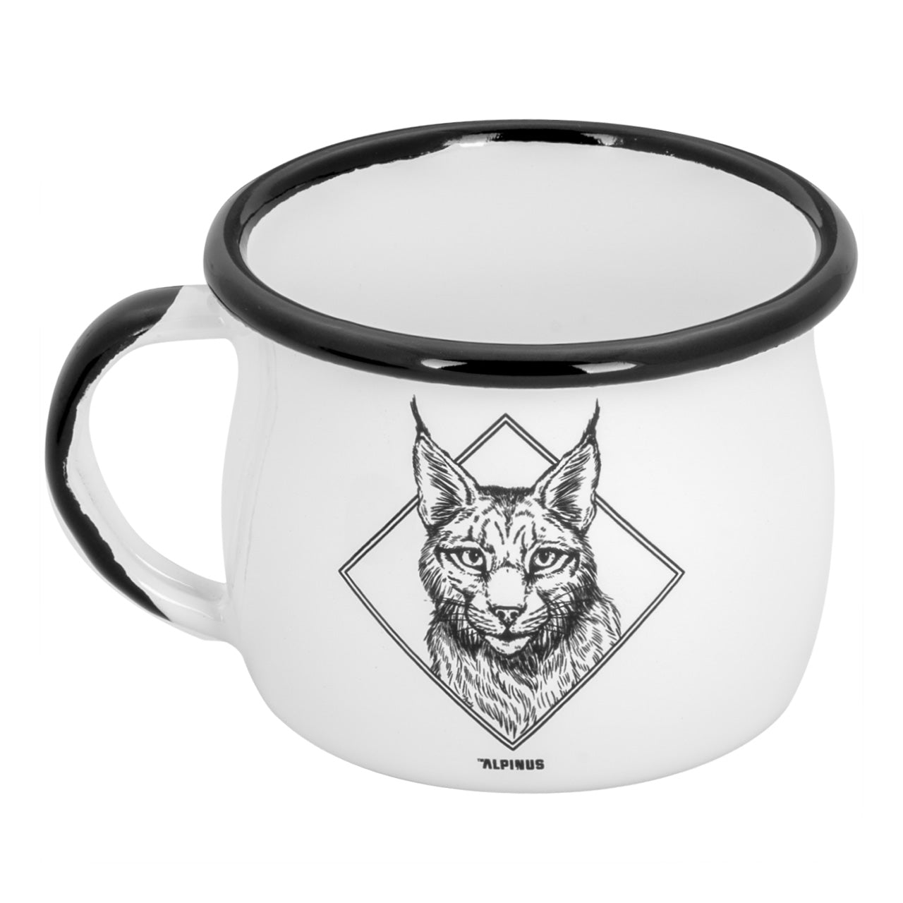 Enamel mug WHITE ALPINUS TOURIST LYNX 280ml