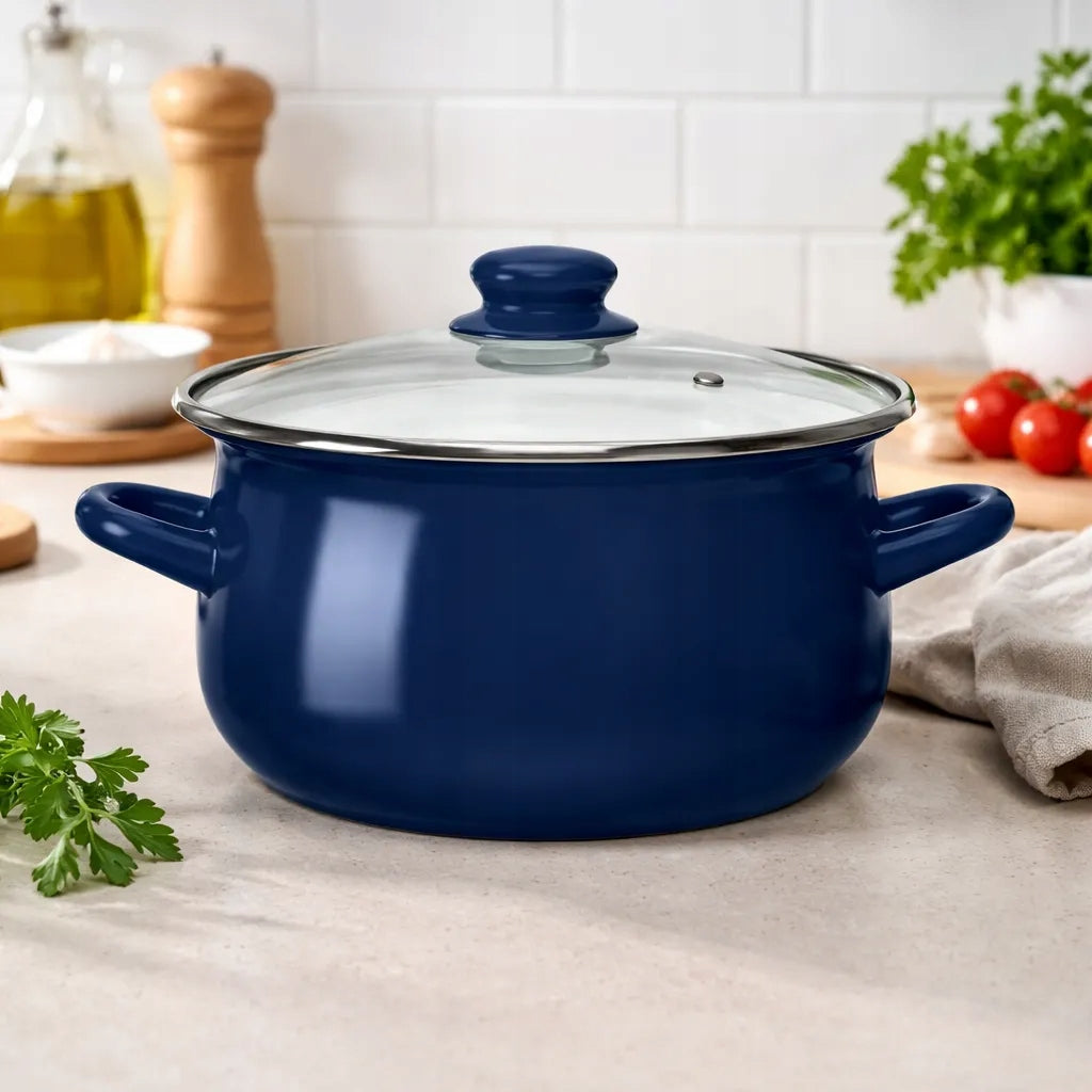 Enamel pots induction gas pot set Altom Design navy blue 8 el Number of items in the set 8