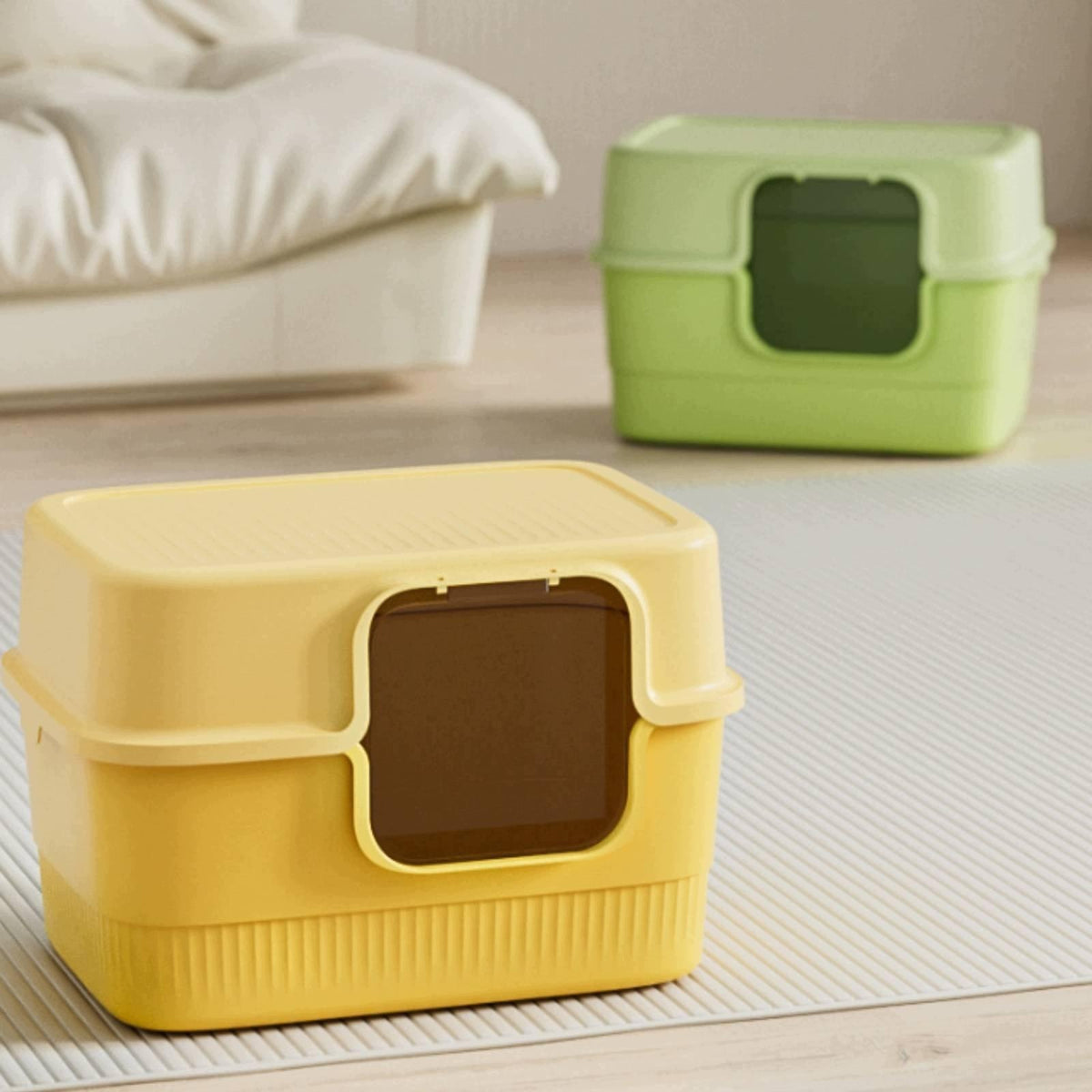 Enclosed Cat Cat Toilet Provides Privacy Large Feline Waste Gray Jumbo Box Packaging status original