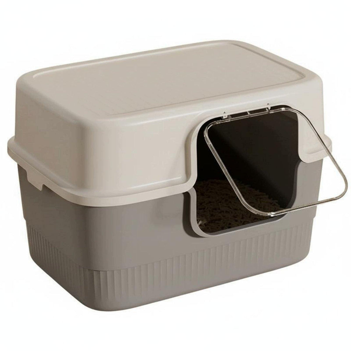Enclosed Cat Cat Toilet Provides Privacy Large Feline Waste Gray Jumbo Box