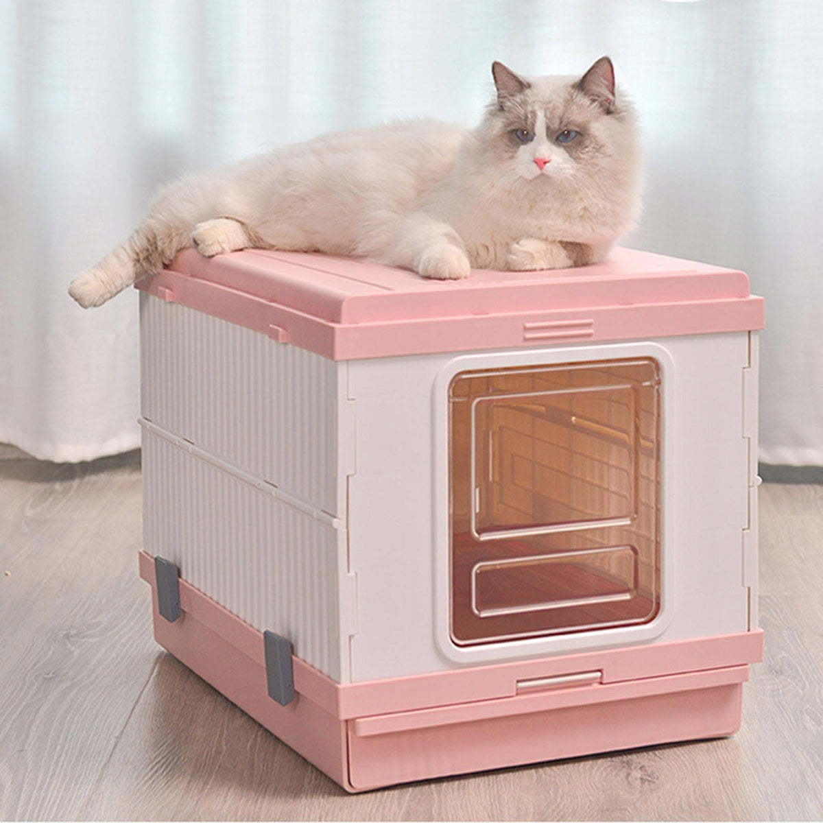 Enclosed Cat Litter Tray Large Bedpan Urine Litter Boxes Keeping blue Packaging status original