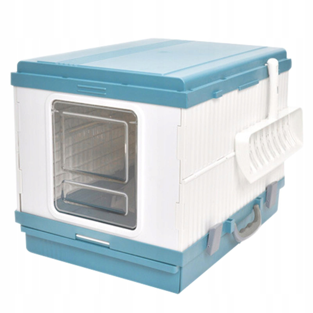 Enclosed Cat Litter Tray Large Bedpan Urine Litter Boxes Keeping blue