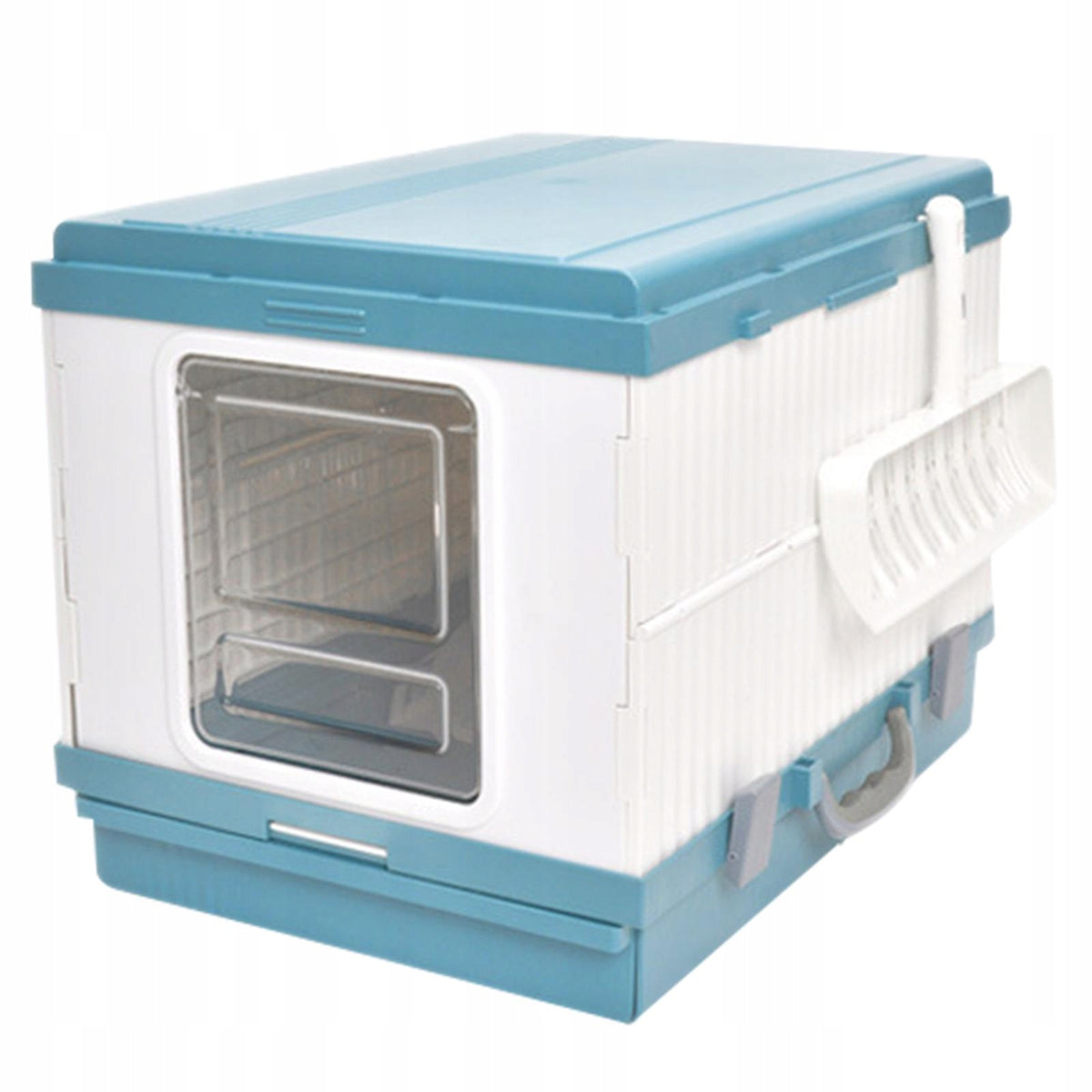 Enclosed Cat Litter Tray Large Pet Litter Boxes with Scoop Easy Access blue Manufacturer code 04864076779
